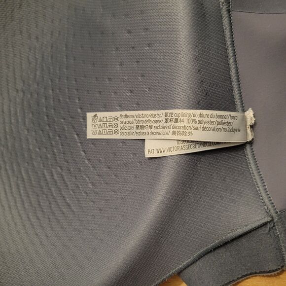 Victoria's Secret Knockout Bra 38DDD  Front Close Sports Zip Women's Gray-Blue - Picture 8 of 12